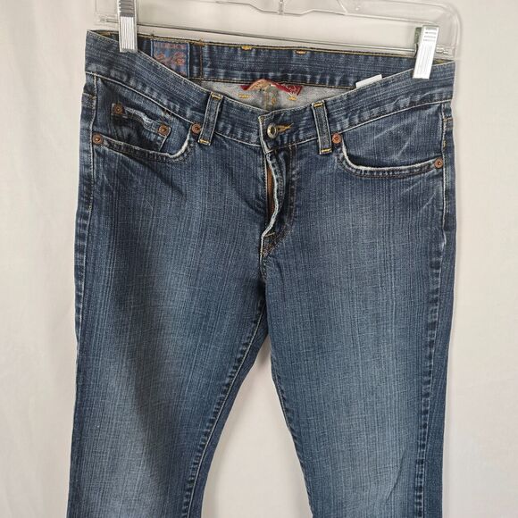 Lucky Brand Jeans Women's 4 / 27 Blue Medium Wash Fade Slight Distressed Bootcut - Picture 2 of 16